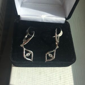 KAY Jewelers sterling silver and diamond earrings